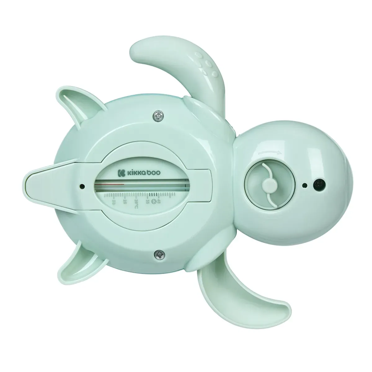 پشت دماسنج حمام کیکابو Buddy سبز نعنایی با مقیاس دما روی بدنه