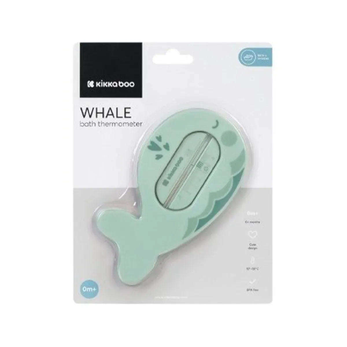 بسته‌بندی دماسنج حمام کیکابو Whale رنگ سبز نعنایی