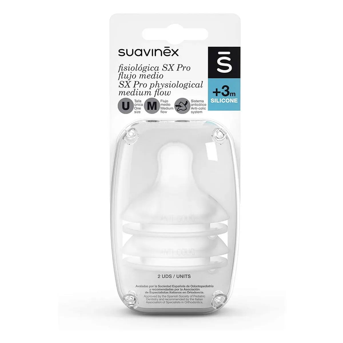 بسته‌ی 2 عددی سرشیشه‌ی سیلیکونی SX Pro جریان متوسط سوآوینکس، مناسب از 3 ماهگی
