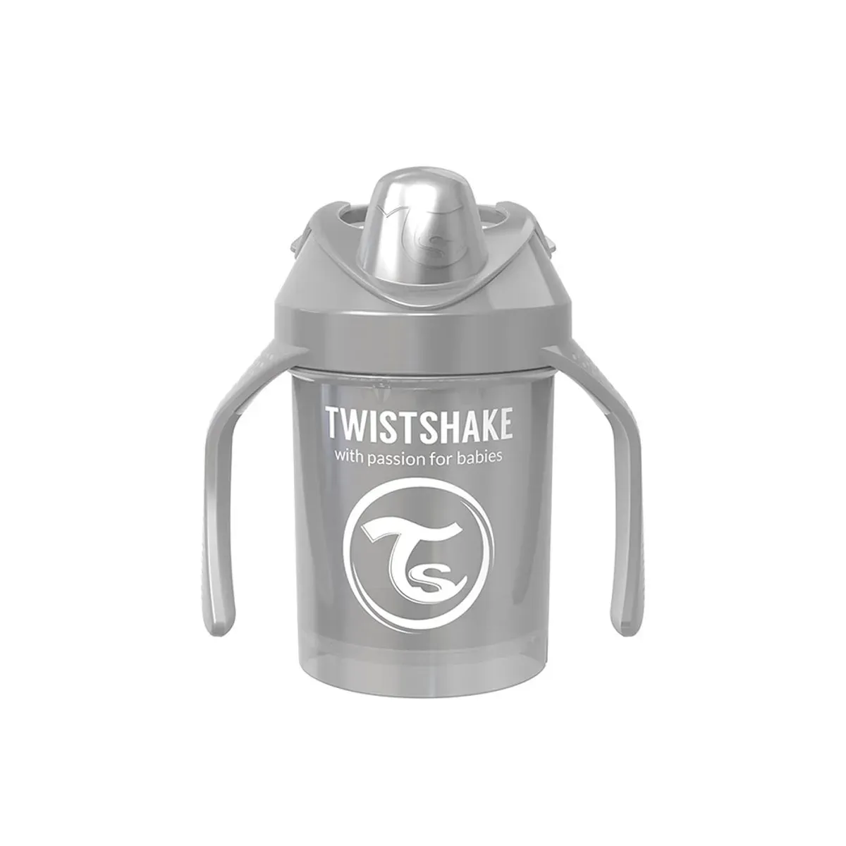 لیوان دسته‌دار تویست شیک Mini Cup ظرفیت 230 میلی‌لیتر رنگ خاکستری، نمای روبه‌رو
